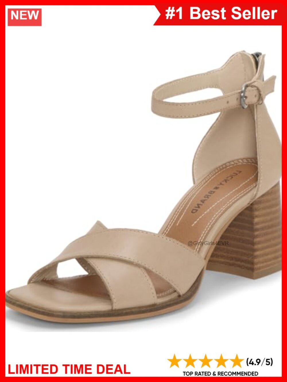 Leather Block Heel Ankle Strap Heeled Sandals Open Toe Crossover